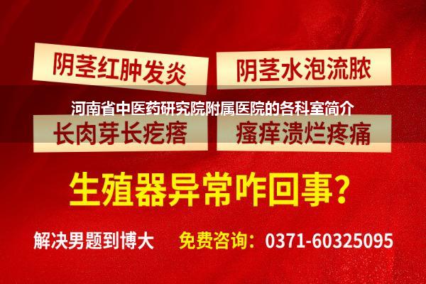 河南省中医药研究院附属医院的各科室简介